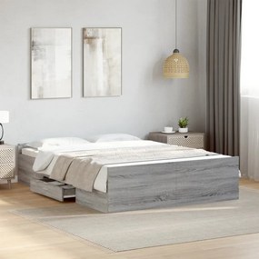 Giroletto cassetti grigio sonoma 120x190 cm legno multistrato