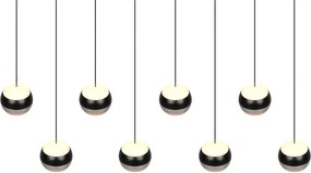 Lampadario LED nero e argentato Orbit – Trio Select