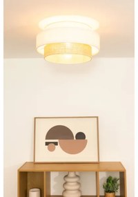 Plafoniera BOHO 1xE27/60W/230V Ø 40 cm bianco/iuta