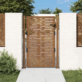 Cancello da Giardino105x155 cm Acciaio Corten Design Quadrato
