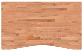 Piano per scrivania 100x(55-60)x4 cm legno massello di faggio