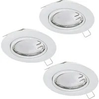 Faretto Ad Incasso Moderno Peneto In Acciaio Bianco 3 Luci Gu10 4,6W