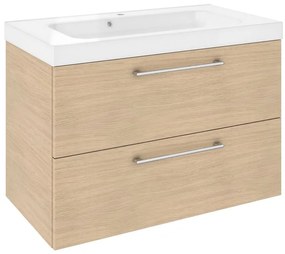 Mobile da bagno sospeso sotto lavabo L 90 x H 58 x P 46 cm rovere laminato opaco, 2 cassetti SENSEA Remix
