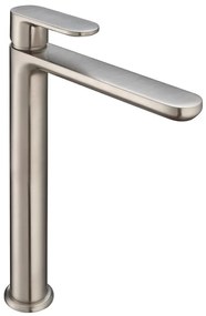 Rubinetto per lavabo getto laminare cristallino Plano nichel satinato HUBER H 24.6 cm