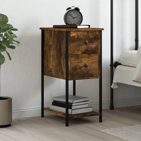 Comodino Rovere Fumo 32x42x70 Cm Legno Multistrato /