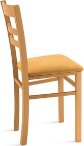 Sedia imbottita in tessuto Giallo e sruttura in legno HOLLY 2 sedie