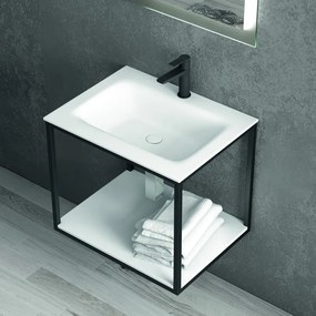 Mobile sospeso 60 cm con struttura metallica e ripiano SOP-60 - KAMALU