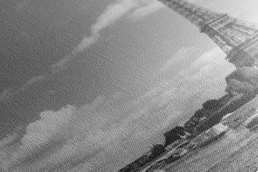 Quadro su tela – Panorama mozzafiato di Parigi in bianco e nero
