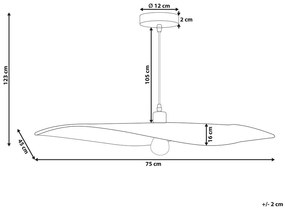 Lampadario legno di bambù beige e naturale 123 cm GALANA Beliani