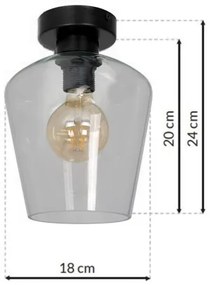 Plafoniera SANTIAGO 1xE27/60W/230V limpida