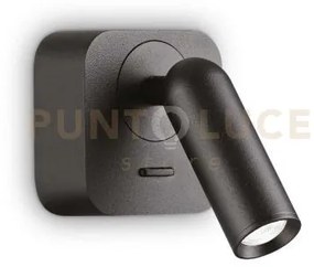 Bean applique a parete  led 3000k 3w  200 lm nero con interruttore ...