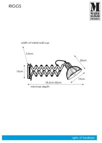 Markslöjd 108105 - Applique RIGGS 1xE27/60W/230V nera