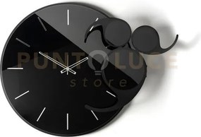 Orologio da parete apostrofo nero,crystal luxe nero