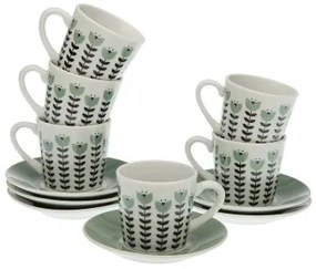 Set di 6 Tazze con Piatto Versa Erna Porcellana