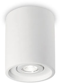 Plafoniera Moderna Round Oak Cemento - Gesso Bianco 1 Luce Gu10