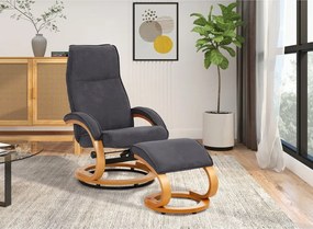 Set di poltrona e poggiapiedi grigi con rivestimento in tessuto Rika Paprika - Støraa