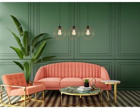 Lampadario a sospensione con filo MATT 3xE27/60W/230V nero/rame