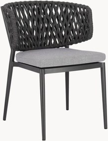 Set di 4 sedie da giardino impilabili Isauria con braccioli