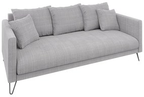 Divano grigio chiaro con rivestimento in ciniglia 200 cm Freya – Ropez