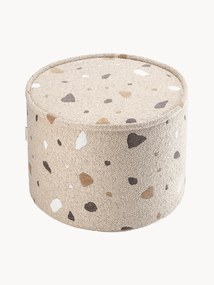 Pouf per bambini in bouclé fatto a mano Sugar, Ø 40 cm