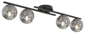 Plafoniera Moderna Nettuno Acciaio Nero 4 Luci E14 Ip20