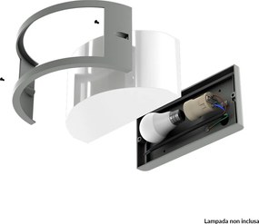 Applique Moon Design E27 Curva per Esterni IP65 - Grigia