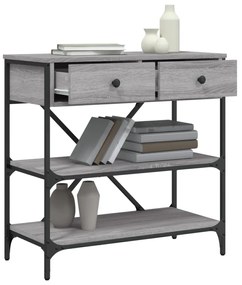 Tavolino consolle grigio sonoma 75x34,5x75cm legno multistrato