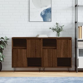 Credenze 2 Pz Rovere Marrone İn Legno Multistrato /