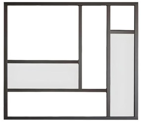 Vetrata atelier con specchi 150 x 130 cm in Alluminio termolaccato Nero Stile di design - ELEXIA