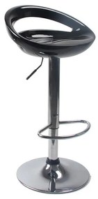 Sgabello Seattle seduta in plastica nero base in acciaio
