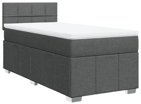 Giroletto a molle con materasso grigio scuro 80x200 cm tessuto