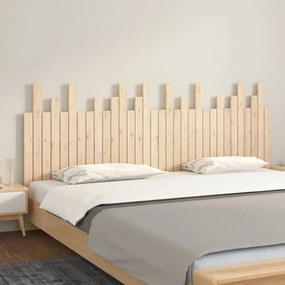 Testiera Da Parete 204x3x80 Cm İn Legno Massello Di Pino /