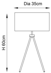 Endon 66986 - Lampada da tavolo TRI 1xE27/40W/230V ottone/beige