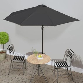 Ombrellone Balcone Palo Alluminio Antracite 300x155 Cm A Metà /