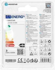 Lampadina LED MR16 GU5,3/3W/12V 6500K - Aigostar