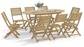 Set Da Pranzo Da Giardino 9 Pz Legno Massello Di Acacia /