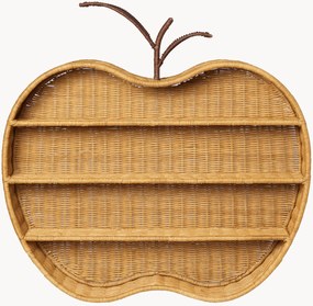 Mensola da parete per bambini in rattan fatta a mano Apple