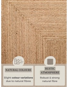 Tappeto di colore naturale in iuta reversibile e tessuto a mano 80x150 cm Sharmila Natural Brown – Hanse Home