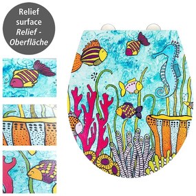 Sedile per wc con chiusura automatica 37 x 44,5 cm Rollin'Art Ocean Life - Wenko