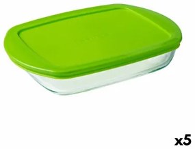 Portapranzo Rettangolare con Coperchio Pyrex Prepstore Px Verde 1,6 L 28 x 20 cm Vetro (5 Unità)