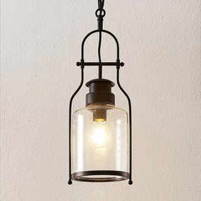 Lindby lampada a sospensione Rozalie, nero, metallo, lanterna, 21 cm