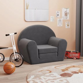 Divano Letto Per Bambini Antracite İn Morbido Peluche /