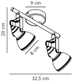 Nordlux - Faretto ASLAK 2xGU10/35W/230V bianco