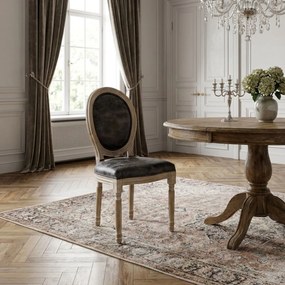 OVAL BACK - sedia vintage in simil pelle