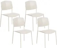 Set di 2 sedie da pranzo in plastica beige Design moderno e contemporaneo per la sala da pranzo