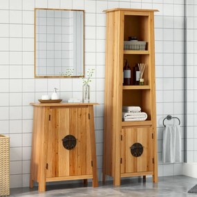 Set Mobili Da Bagno 2 Pz İn Legno Massello Di Pino /