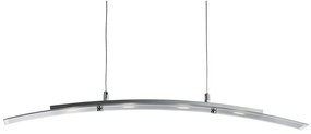 Lampadario Moderno Curva Acciaio Argento Led 20W 3000K