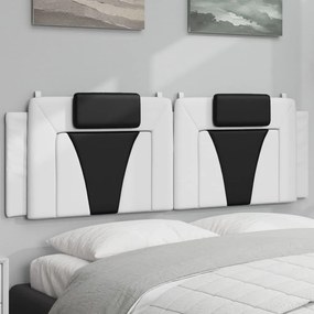 Cuscino Testiera Bianco E Nero 160 Cm İn Similpelle /