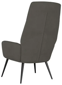 Poltrona rilassante grigio scuro in similpelle scamosciata