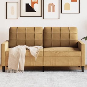 Divano A 2 Posti Marrone 140 Cm İn Velluto /